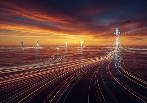 Abstract image showing diverse communication paths.