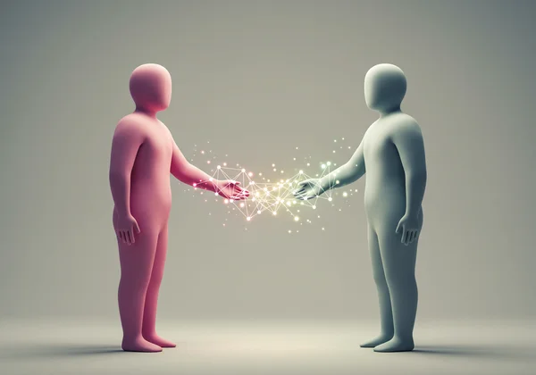 Two diverse people bridging communication gap with empathy.