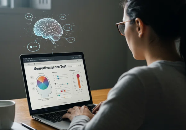 Person using a neurodivergence test on a computer.