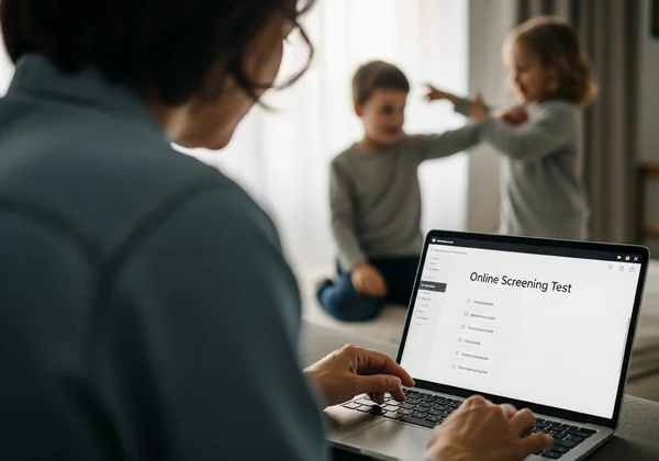 Parent taking an online neurodivergent screening test