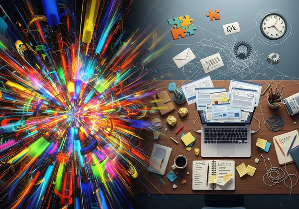 Abstract visual of sensory overload and executive dysfunction