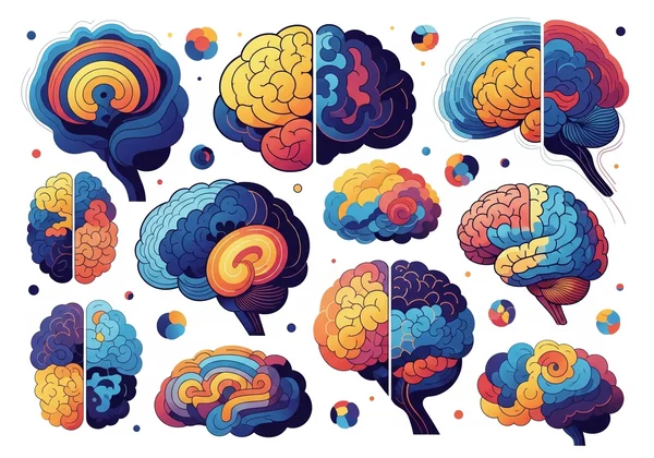 Illustration of diverse brain types and neurodiversity