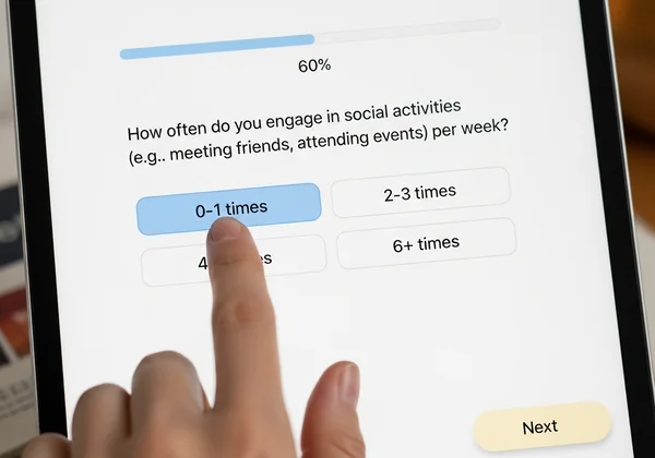 User taking an online neurodivergent screening test