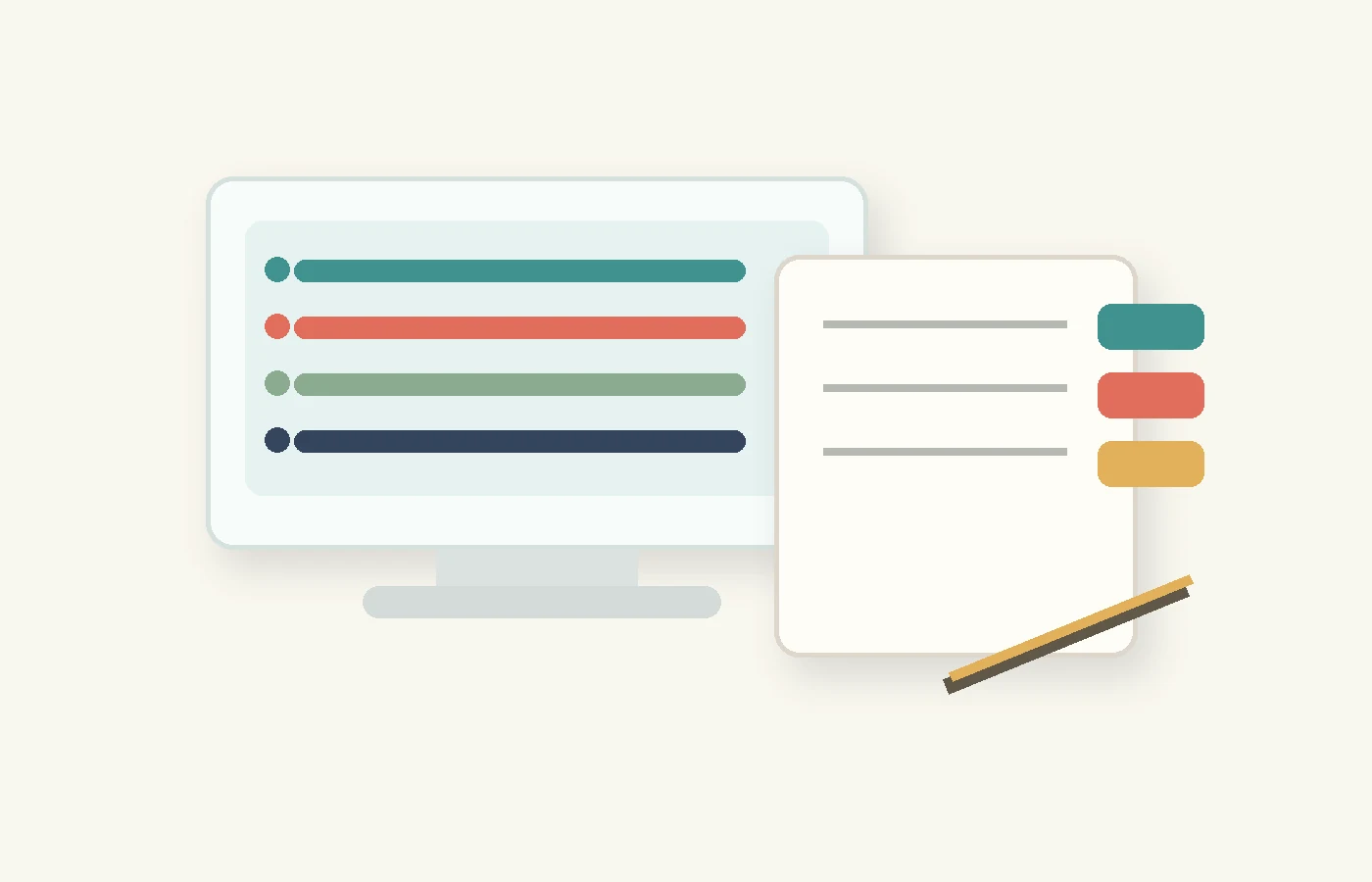 Online self-test reflection process