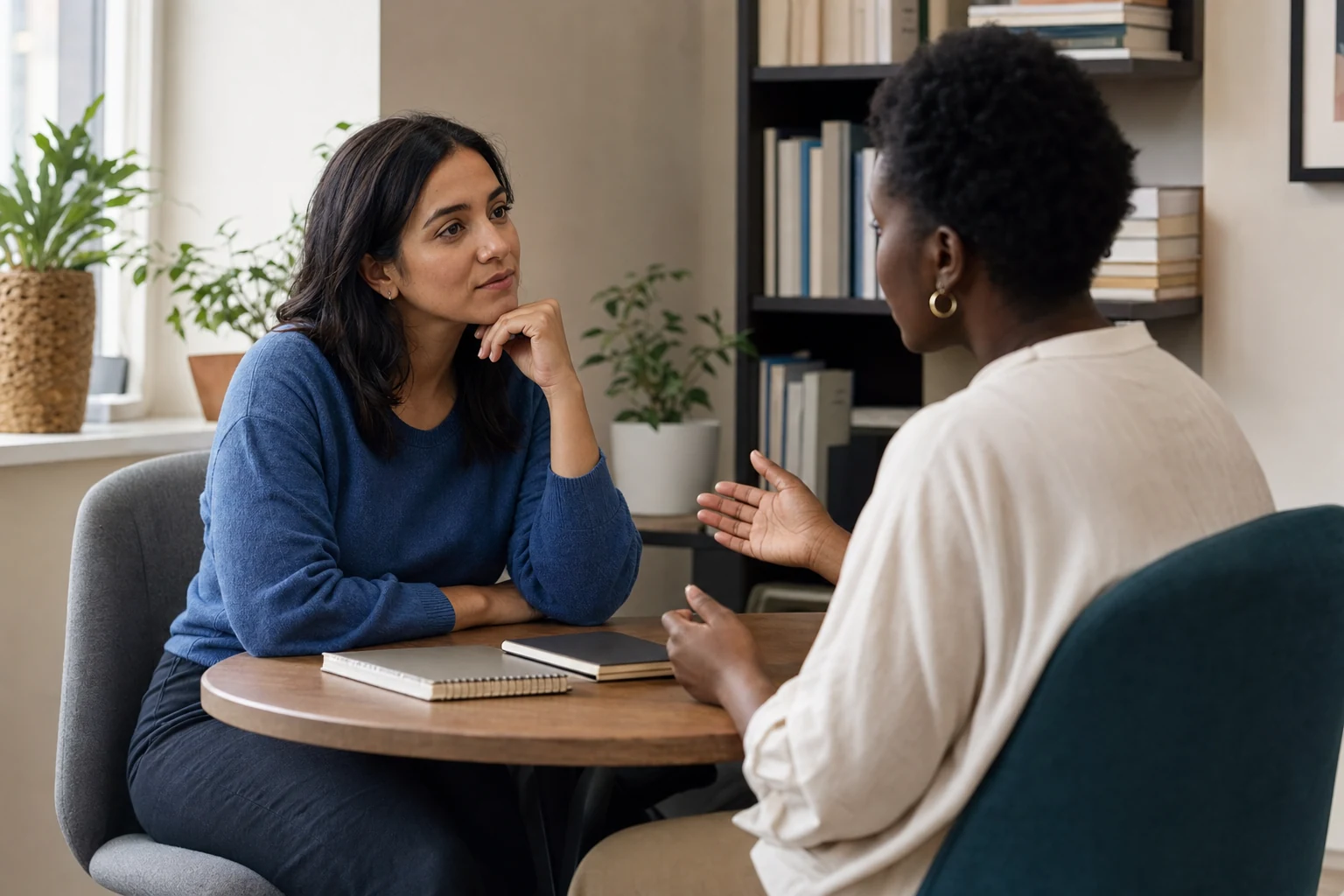 Calm professional conversation