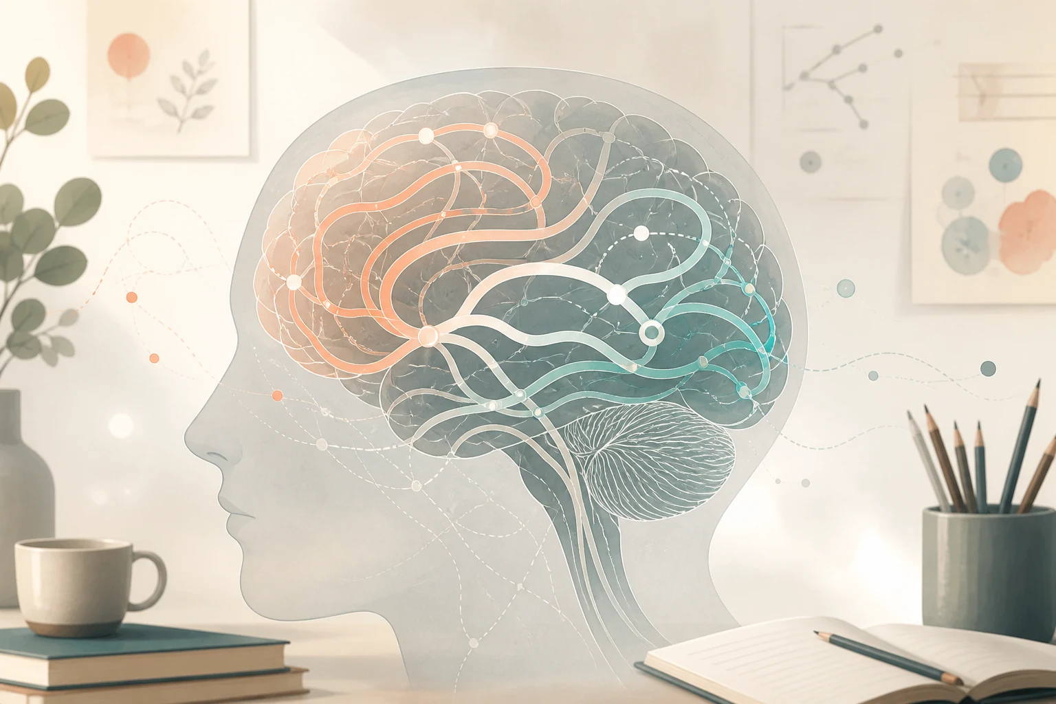 Calm brain pathways illustration