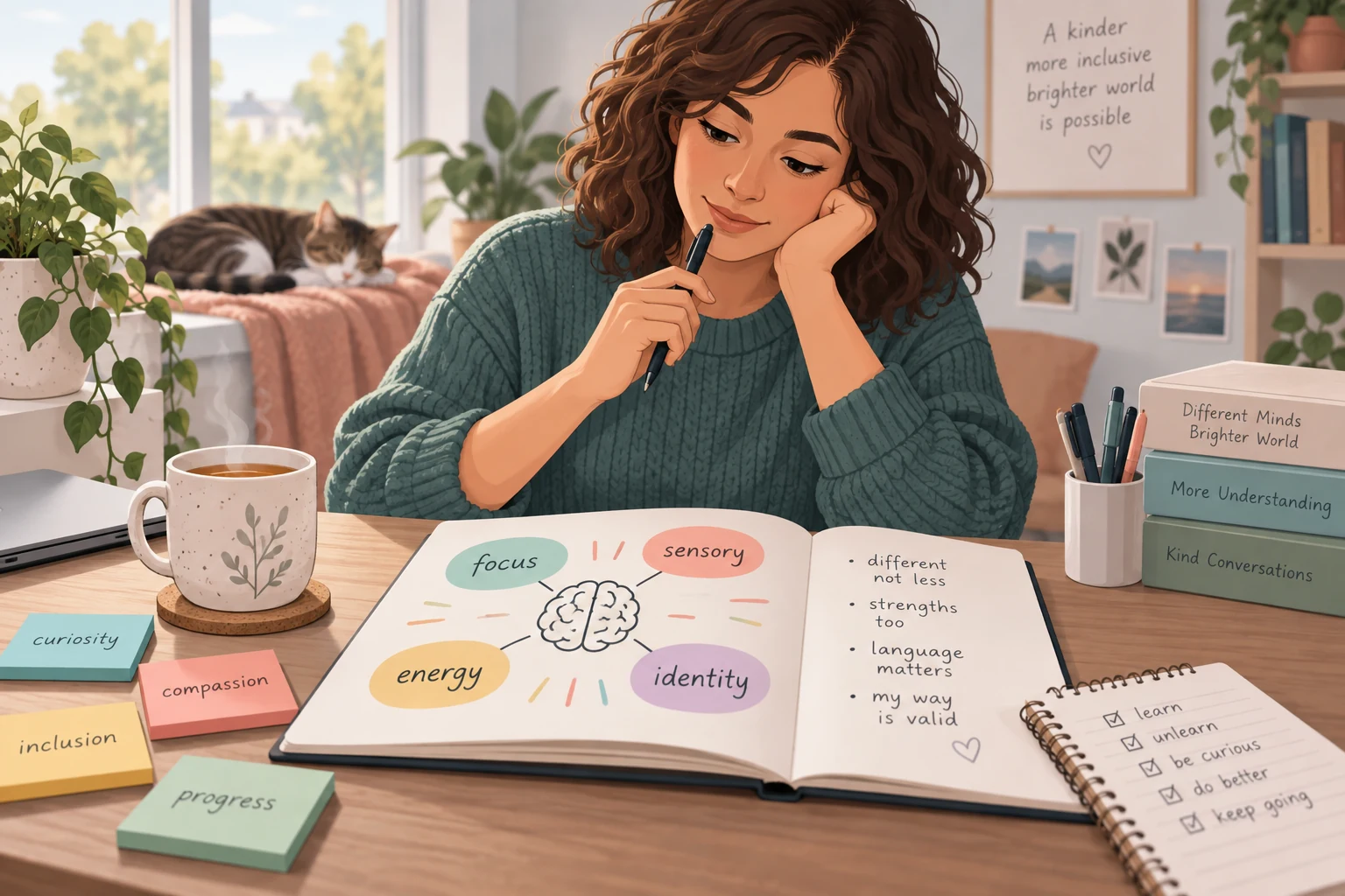Person exploring neurodiversity language